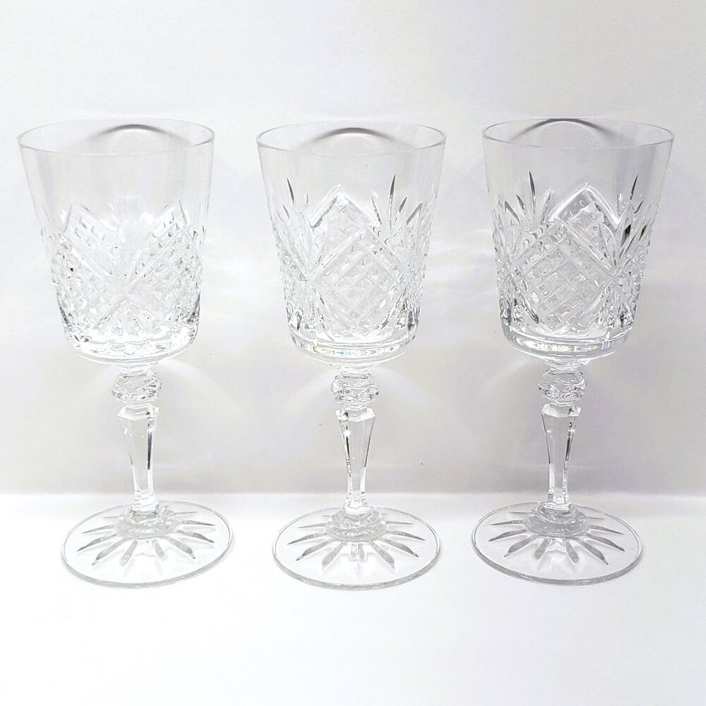 Galway Crystal Cashel Sherry Glass Set Lot x3 Cordial Liqueur After Dinner 5.75"